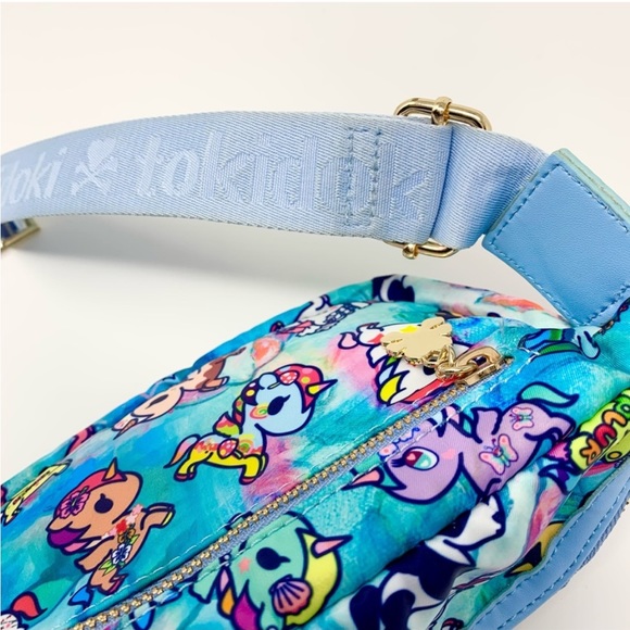 ❤️ Tokidoki Watercolor Paradise Unicorno Rainbow Fanny Pack Waist Belt Bag - Picture 10 of 16